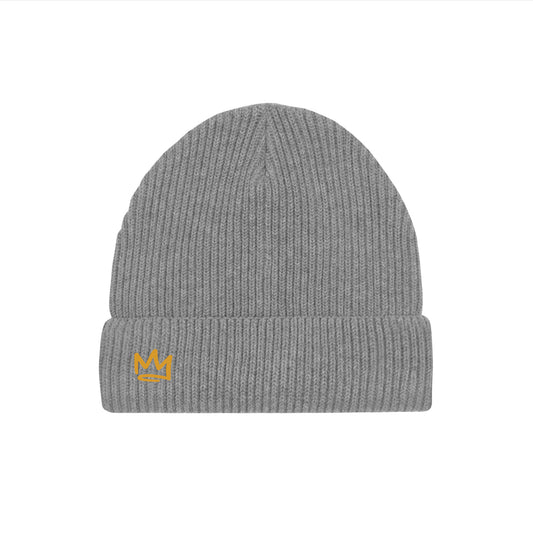 Cotton Knit Beanie Mid-grey
