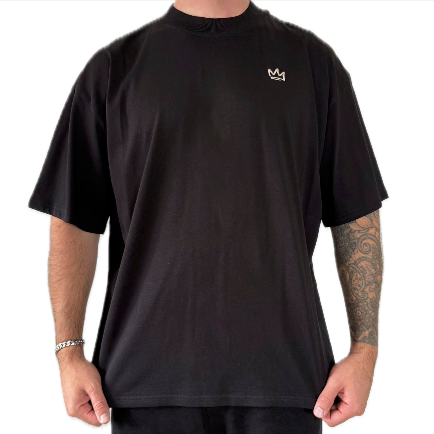 Oversized High neck Tee Black