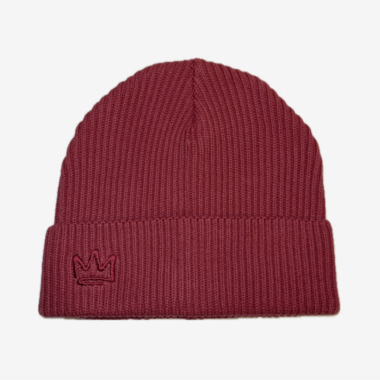 Cotton Knit Beanie Warm Berry