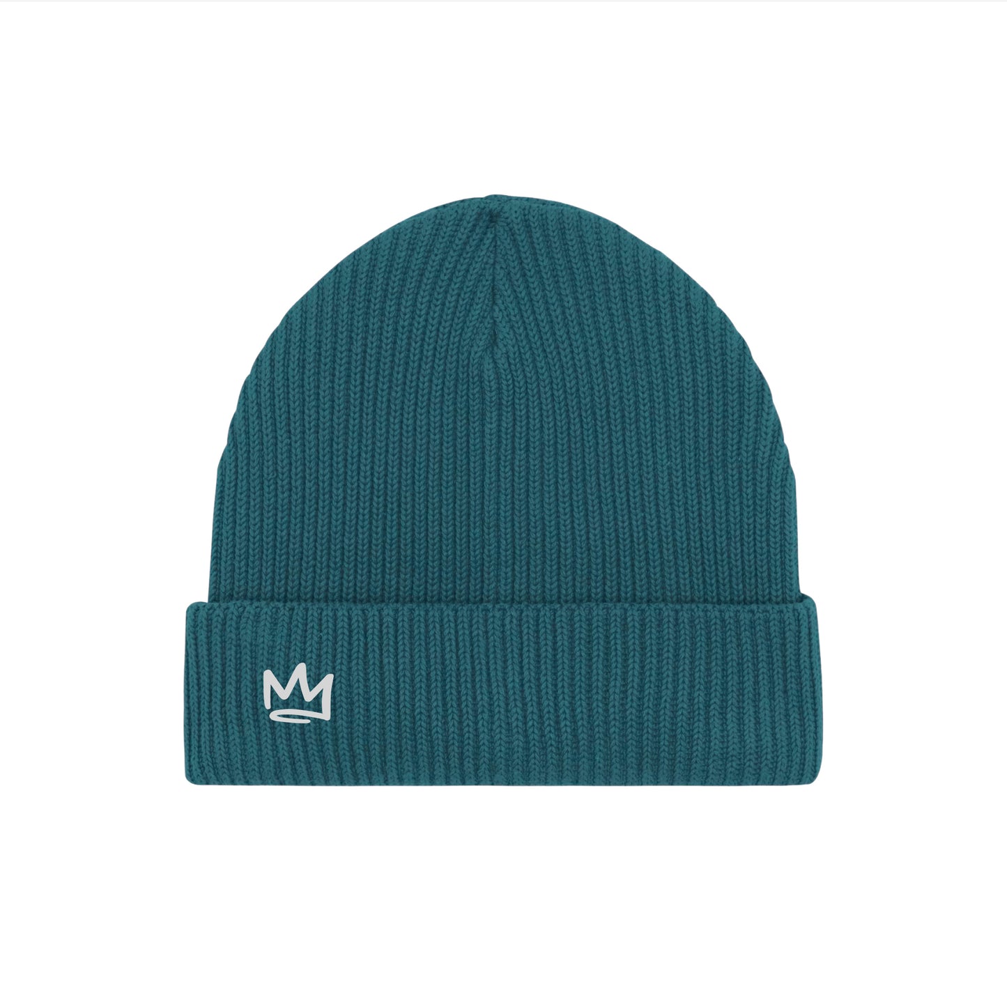 Cotton Knit Beanie Dark Turquoise