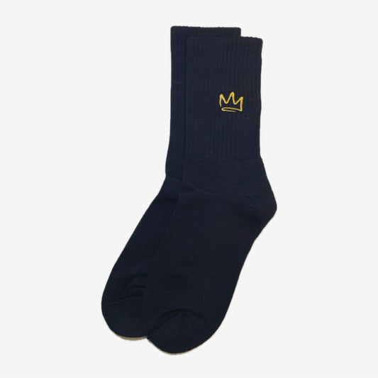 Classic Crown Embroidered Socks Black