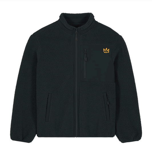 Zip through Sherpa Jacket Black