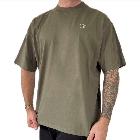Oversized High neck Tee Forest Green