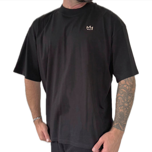 Oversized High neck Tee Black